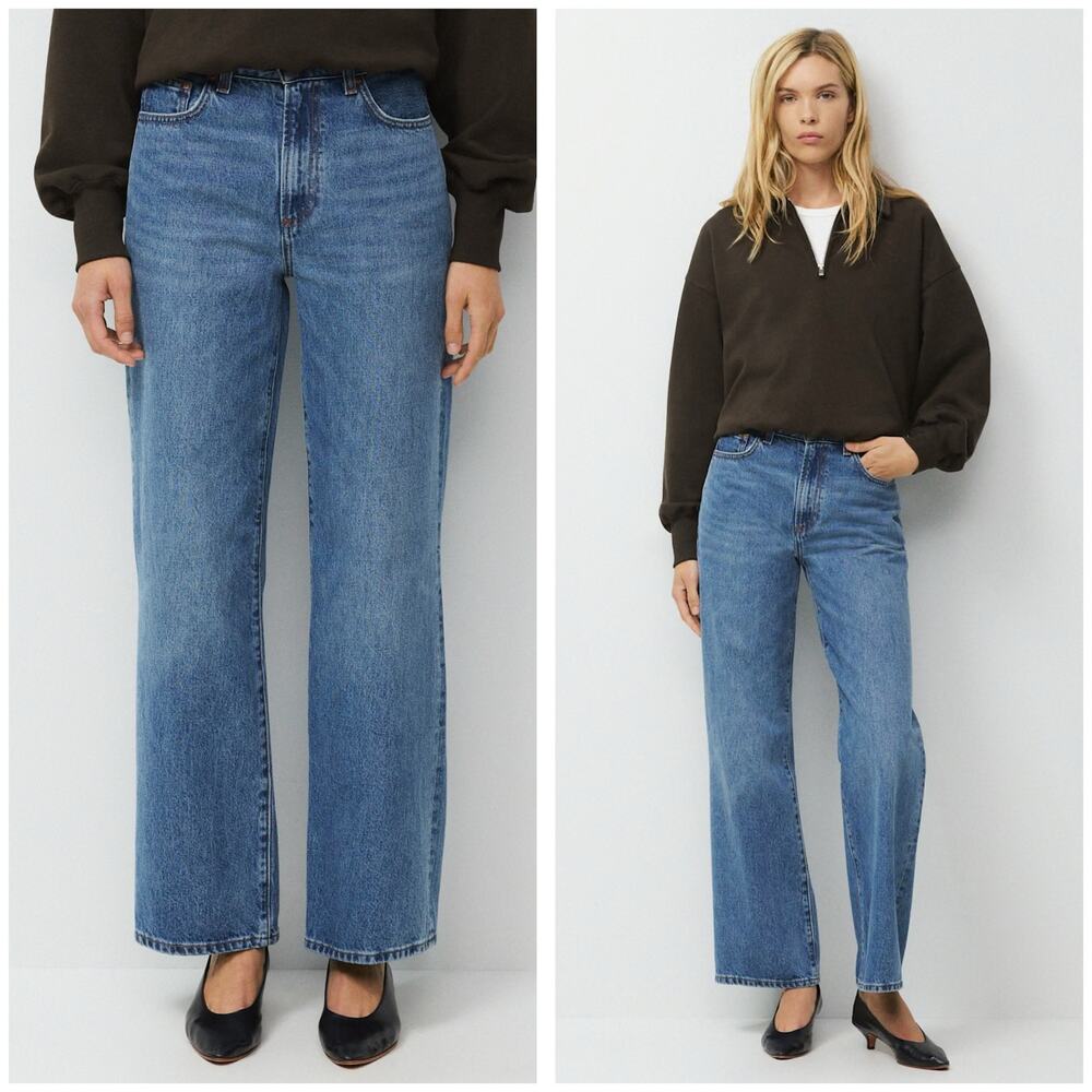 Aritzia Denim Forum The Farrah Hi-Rise Wide Jeans Size 26 Medium Wash